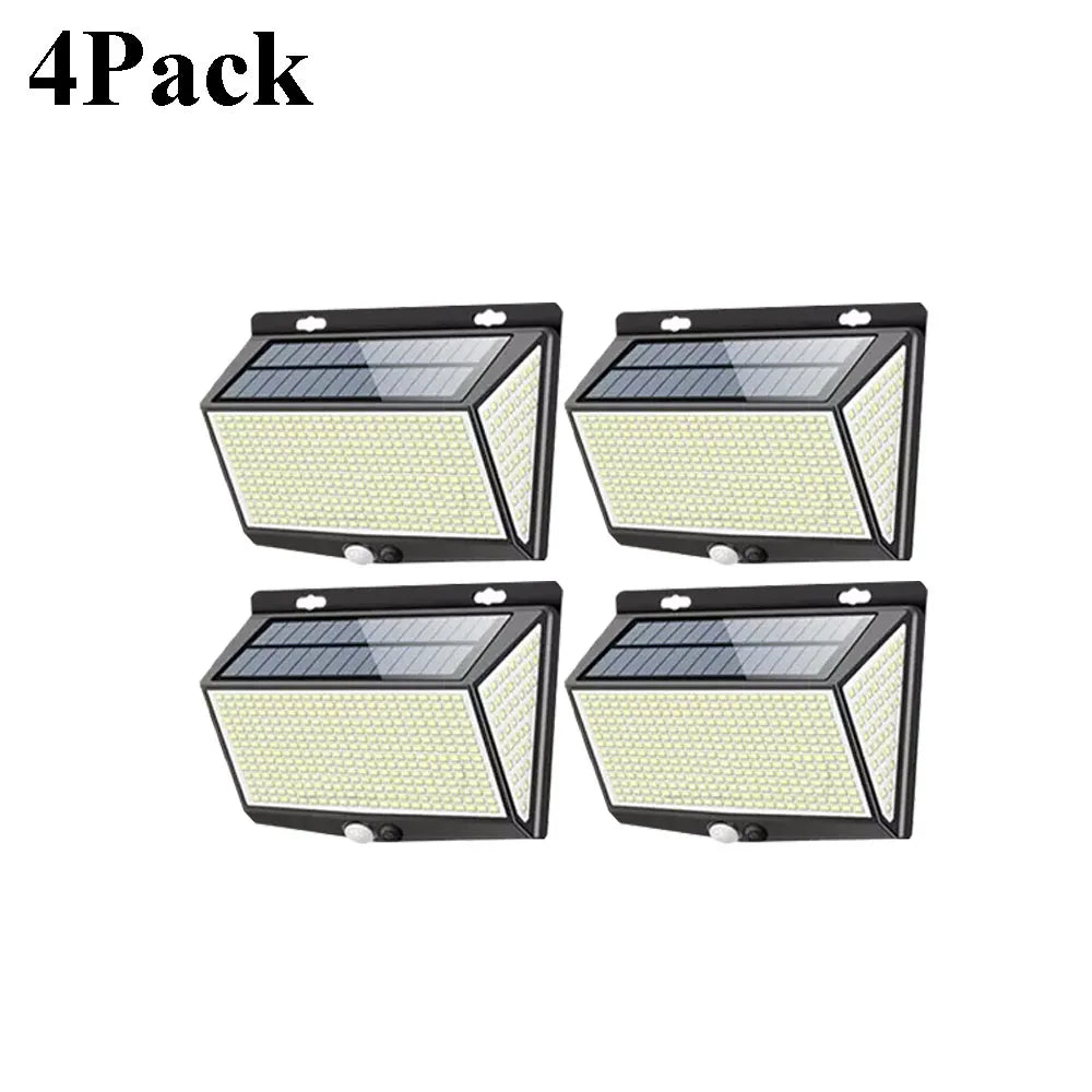 468LED Solar Power PIR Motion Sensor Wall Light 3 Working Modes Waterproof Security Solar Lights for Garden Path Yard Garage