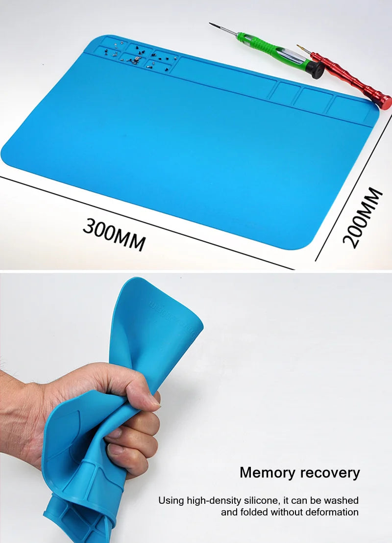 S-160 TE-509/502/508/610 LW-M3/M4 Soldering Mat ESD Antistatic 500 ° Heat Resistant Insulation Work Mat Silicone Repair Pad