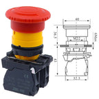 XB5-AS542 Plastic Emergency Stop Red Mushroom Head Size 30 40MM Push Button Switch Lock NO NC Normally Open AS545 22mm XB4 XB5