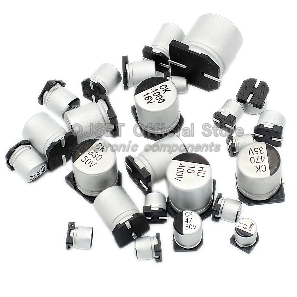 10Pcs SMD Aluminum Electrolytic Capacitor 6.3V 10V 16V 25V 35V 50V 100V 400V  2.2UF 4.7UF 10 22 33 47 100 220 330 470 680 1000UF