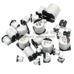10Pcs SMD Aluminum Electrolytic Capacitor 6.3V 10V 16V 25V 35V 50V 100V 400V  2.2UF 4.7UF 10 22 33 47 100 220 330 470 680 1000UF