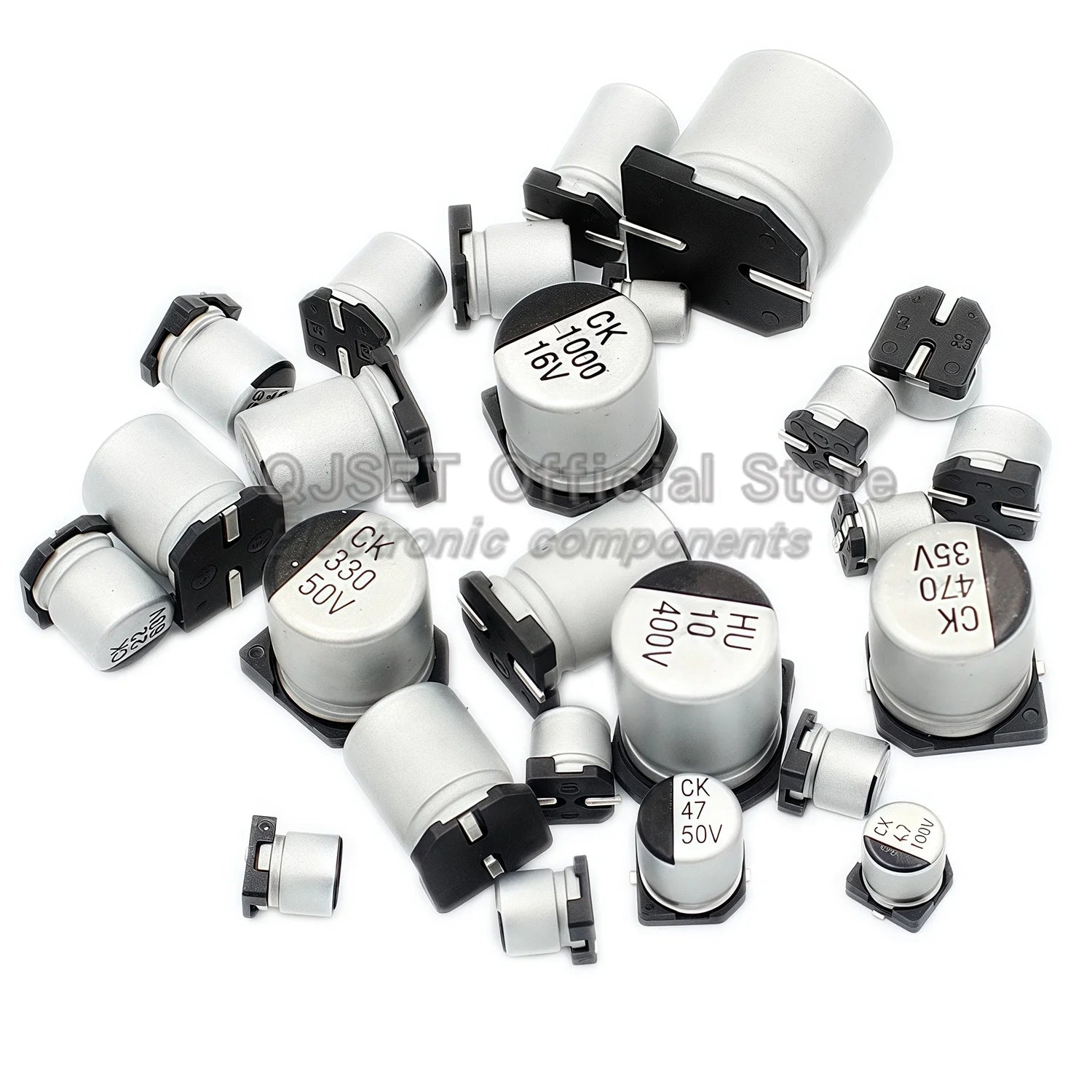 10Pcs SMD Aluminum Electrolytic Capacitor 6.3V 10V 16V 25V 35V 50V 100V 400V  2.2UF 4.7UF 10 22 33 47 100 220 330 470 680 1000UF