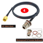 1PCS RG58 Cable Waterproof N Female Bulkhead to SMA/ RP-SMA Male Female RF Coax Pigtail 3G 4G 5G LTE Antenna Extension Jumper
