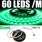 5M USB LED Strip Light 5V 3528 1 Meter 5 Meter White Warm White Pink Green Blue Red SMD RibbonKitchen Light Under Cabinet Lamp