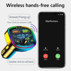 Car Charger Bluetooth 5.0 FM Transmitter Receiver Dual USB Car MP3 Player Adapter Auto Stereo Radio Handsfree Wireless Car Kit