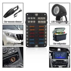 6/12 Way Blade Fuse 12-24V Car Boat Fuse Box Holder with Plastic Cover for Power Panel Board Camper RV Accessorie