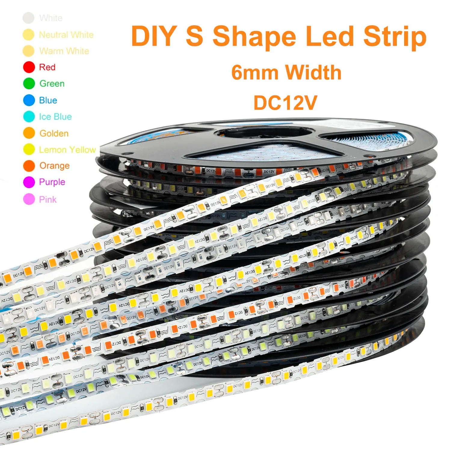 6mm 2835 S Led Strip Bendable DIY Neon Tape Light DC12V 120LED/m for DIYNeon Sign Letter Flexible Foldable String Lamp