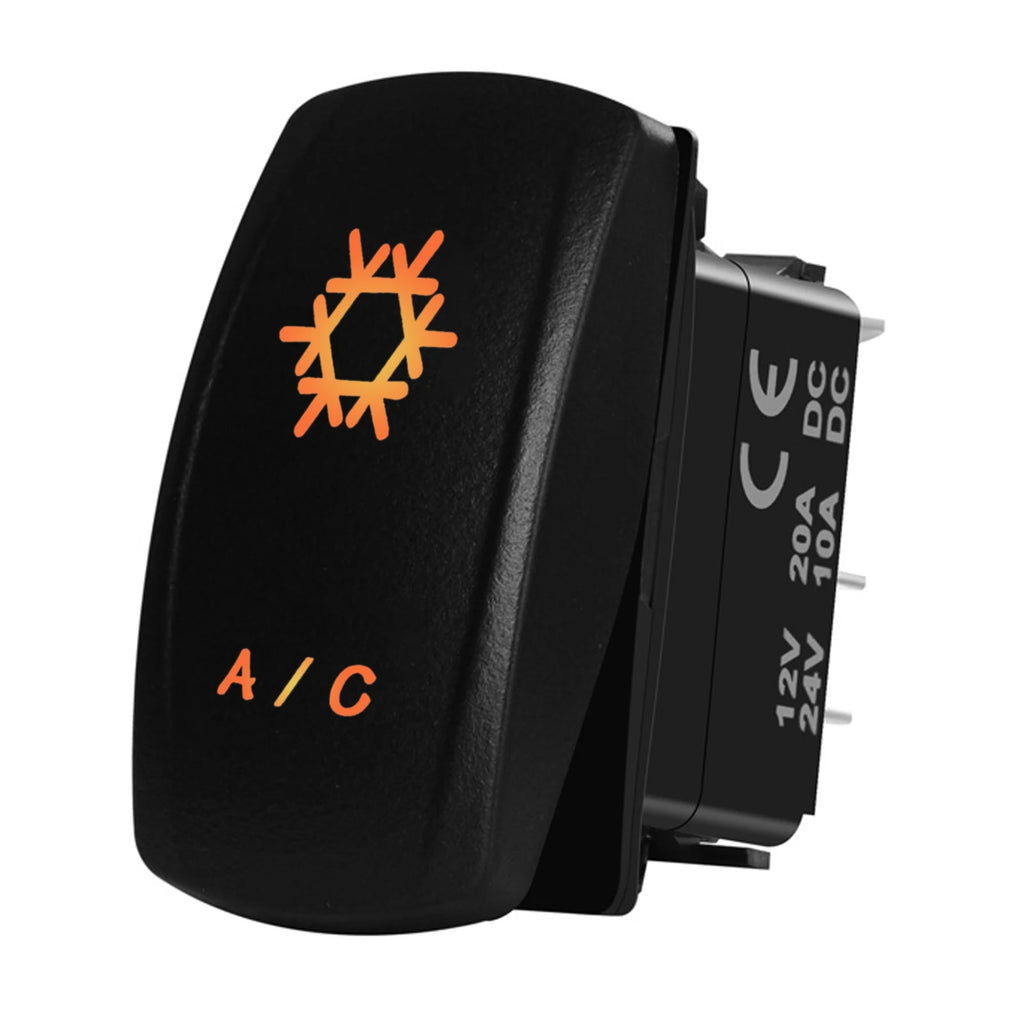 12V-24V Orange Led Rocker Switch Waterproof 20A Amber Light SPST DPDT Toggle Key for Car Boat ATV Camper Motorhome Auto Machine