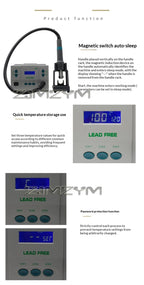 861DW 1000W Heat Gun Lead Free Hot Air Soldering Station Digital display Rework Station+Nozzle 220V/110V