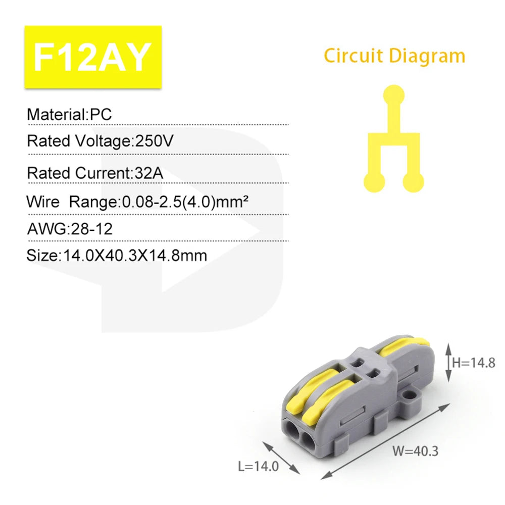 10/100PCS Electrical Cable Connector 1 in Multiple out Quick Wire Terminal Block 2/3/4/5Pin Push in Lever Connectors 0.08-4.0mm2