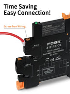 FCGK DC Control AC Slim Interface Solid State Relay Module DIN SSR Slim Relay DC Control DC 41F-1Z-C2/C4 SSR Relay DIN Rail