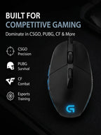 Logitech G302 Wired Ambidextrous Gaming Mouse 4000DPI On‑The‑Fly DPI Switch RGB Backlit 6 Assignable Buttons For Laptop Desktop
