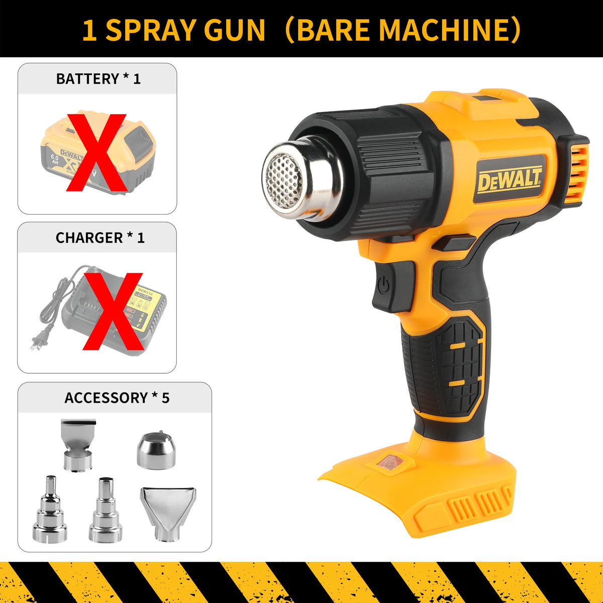 DEWALT DCE530 20V  Temperatures Adjustable Hot Air Gun Cordless Heat Gun 550°C High Power Welding Thermal Blower Naked Tool