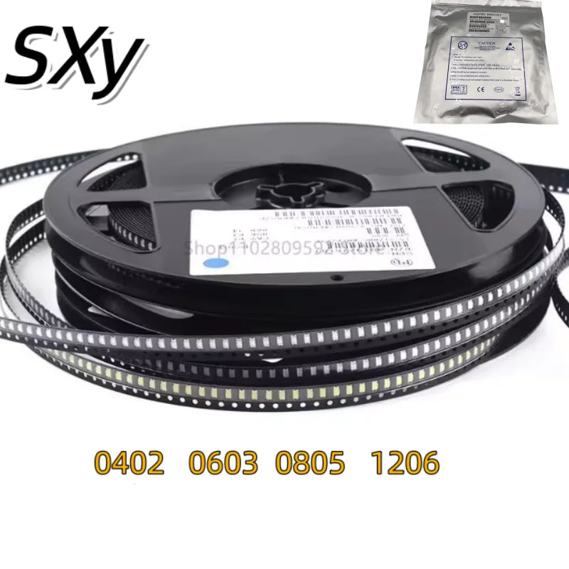 SMD LED Diode Tape Reel 0402 0603 0805 1206 1210, Multi Color Red Green Blue Yellow Warm White Purple Pink Orange SMT LED Lamp