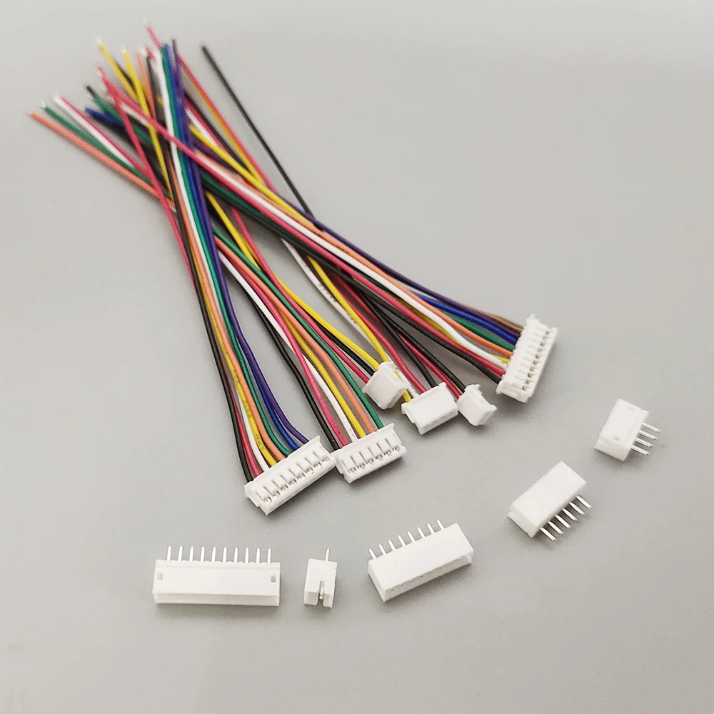 5 Sets JST ZH 1.5mm Micro Connectors 2/3/4/5/6/7/8/9/10/12 Pin with 100mm Pre-soldered Wires