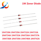 100Pcs/Lot  1W Zener Diode  3.3V 4.7V 5.1V 5.6V 10V 18V 1N4728  1N4729 1N4730 1N4731 1N4732 1N4733 1N4734 1N4735 1N4742DO-41 NEW