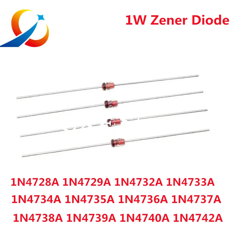 100Pcs/Lot  1W Zener Diode  3.3V 4.7V 5.1V 5.6V 10V 18V 1N4728  1N4729 1N4730 1N4731 1N4732 1N4733 1N4734 1N4735 1N4742DO-41 NEW