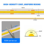 IP67 Waterproof 12/24V COB LED Strip Light 480LED/m Dimmable RA90 LED Lights High Density Flexible Ribbon Tape 3000K 4000K 6000K