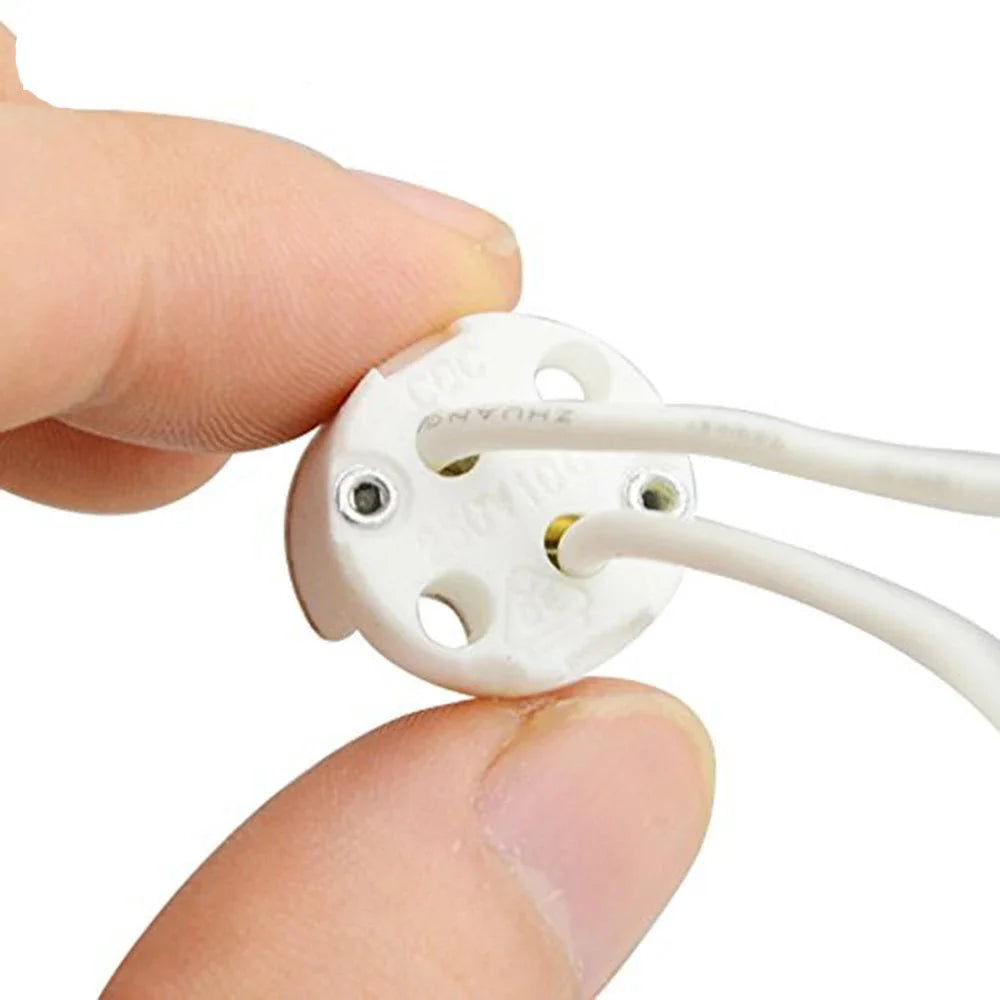 6pcs Bi-Pin Base, G4, G6.35, GY6.35, GX5.3 MR16, GZ4 MR11, GU5.3, G5.3, Halogen Incandescent Led Socket Ceramic Body Lamp Holder
