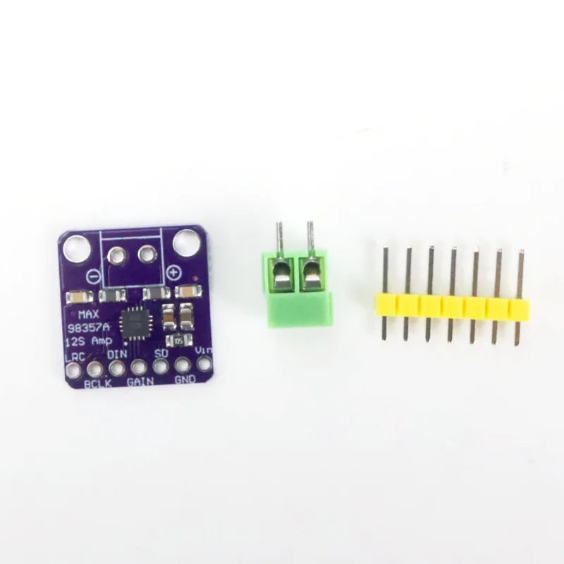 1-10pcs MAX98357A I2S Audio Amp Module (Purple Board) Large Chip No Soldered Pin Header for ESP32 Raspberry Pi