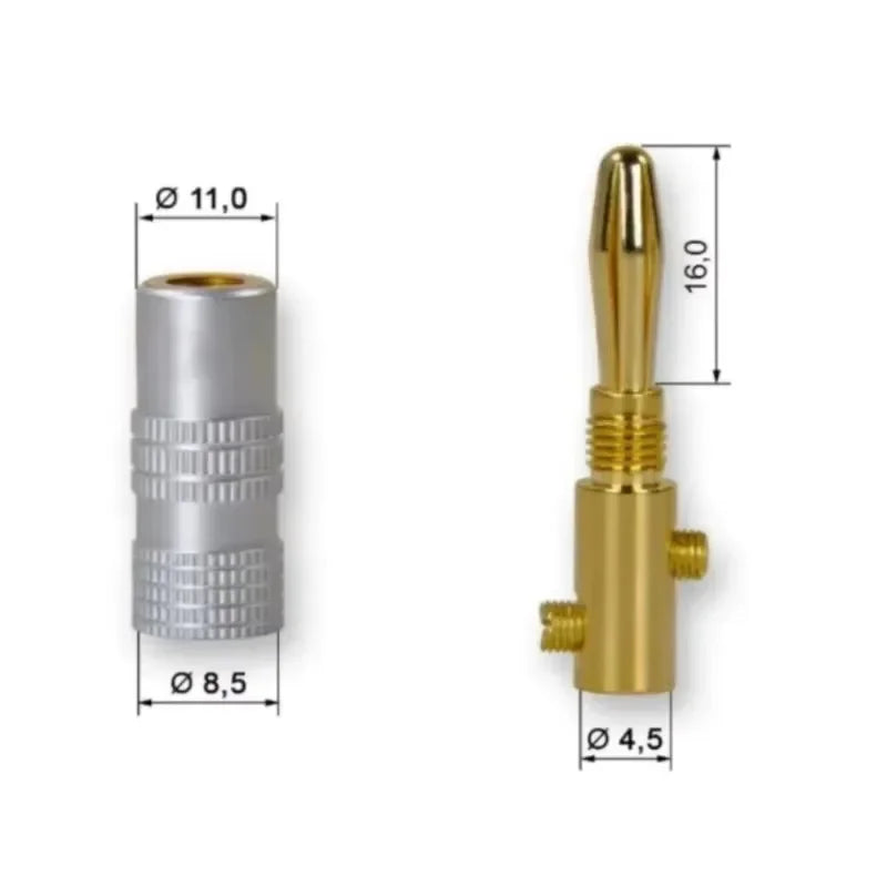10pcs Banana Connector 4mm Speaker Banana Plugs 24K Gold Plated 4mm Banana Jack Match with 4mm Binding Post