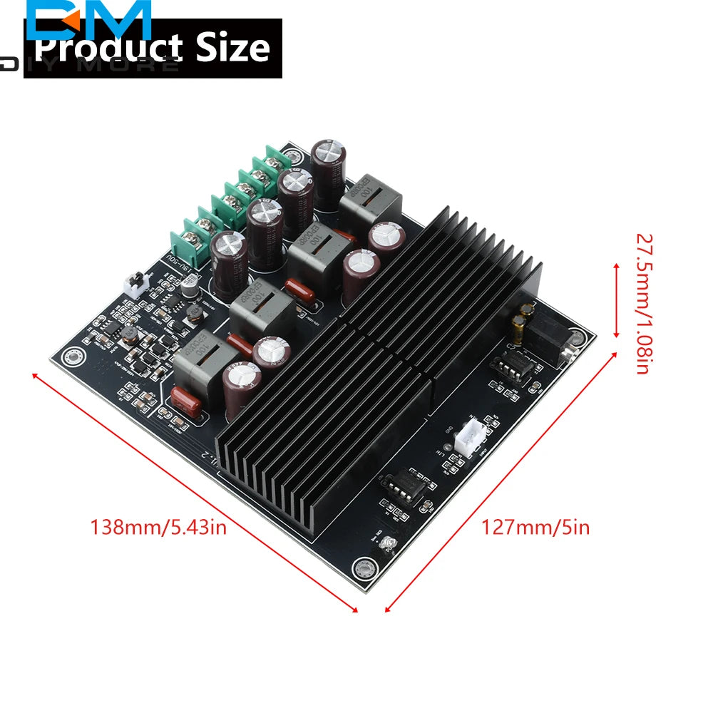 TPA3255 HIFI Dual Core Stereo Amplifier Board 2 Channel 600W+600W Class D Digital Power Amplifier TL072 OP AMP
