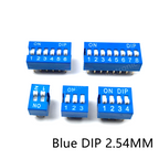 5PCS Slide Type Switch Module 1 2 3 4 5 6 7 8 10Bit 2.54mm Position Way DIP/SMD Pitch Toggle Switch Red/Blue Snap Switch Dial