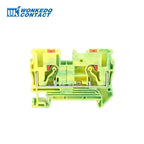 PT6-PE Push-in 6mm² Ground Din Rail Terminal Block Feed-Through Protective Earth Strip Plug Wire Electrical Connector PT 6-PE