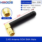 2PCS 2.4G Antenna Fold Glue Stick 3DBI WLAN Router Antenna Wifi Module Signal Enhancement 2400-2500mhz SMA Male Connector 6DBI