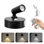 Motion Sensor LED Night Light Rechargeable Cordless Wall Lamp with Remote Control Touch Dimmable Magnetic Spotlight for Hallway