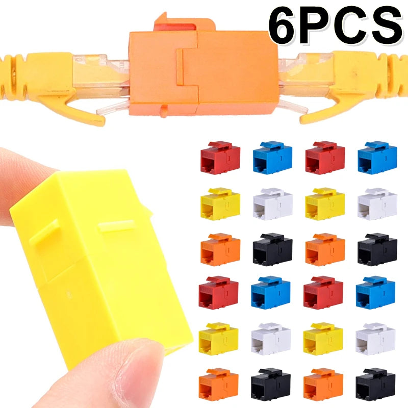 1-5Pcs Colorful RJ45 Cat6 Straight-Through Keystone Module Extender Adapter Couplers Plug CAT6 Inline Coupler Keystone Jack Plug