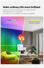 TUYA Intelligent LED Ceiling Light RGB Remote Dimming WiFi Bluetooth Decorative Light Living Room Bedroom Indoor Home Light