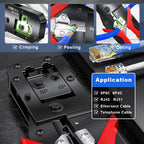 ROVLL RJ45 RJ11 Crimping Tool Ethernet Cable Stripper Cutter Plier for Cat6 Cat5e 8P8C 6P Connectors with 10Pcs RJ45 Plug