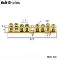 Grounding Bars Copper Wire Connector Multi-specification With Hole Screw Brass Connection Row Zero Ground Terminal Electrical