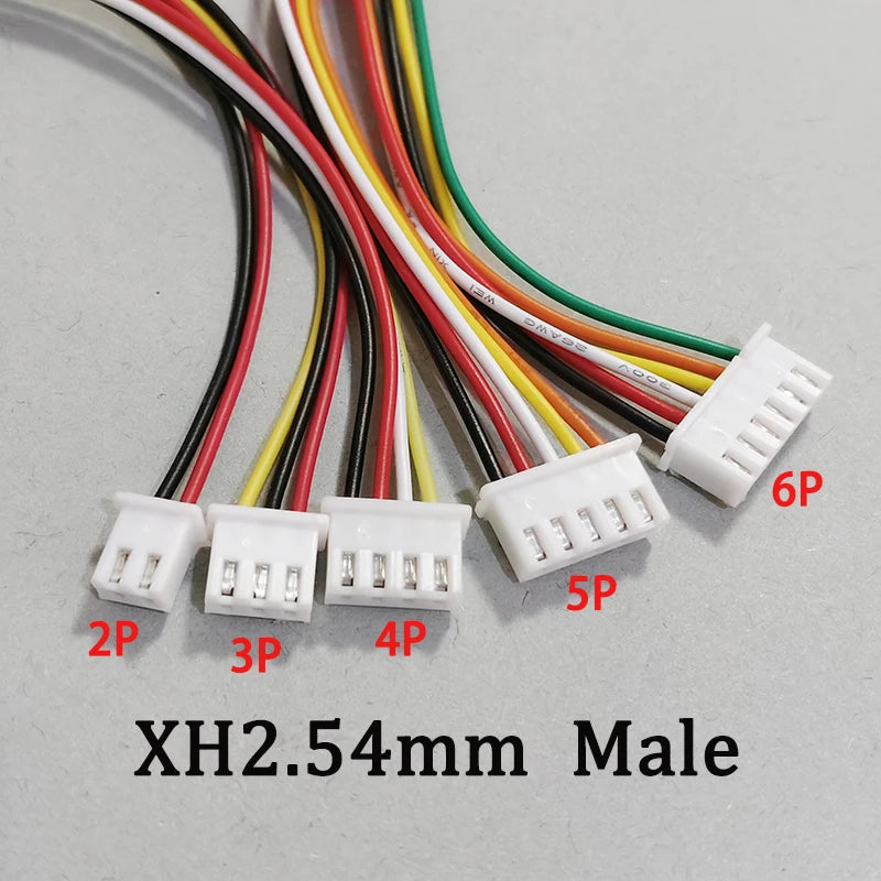10PCS XH2.54mm 2P 3P 4P 5P 6P Male Female Plug Connector 2.54mm Pitch With 15cm Wire Cable Battery Charging Cable