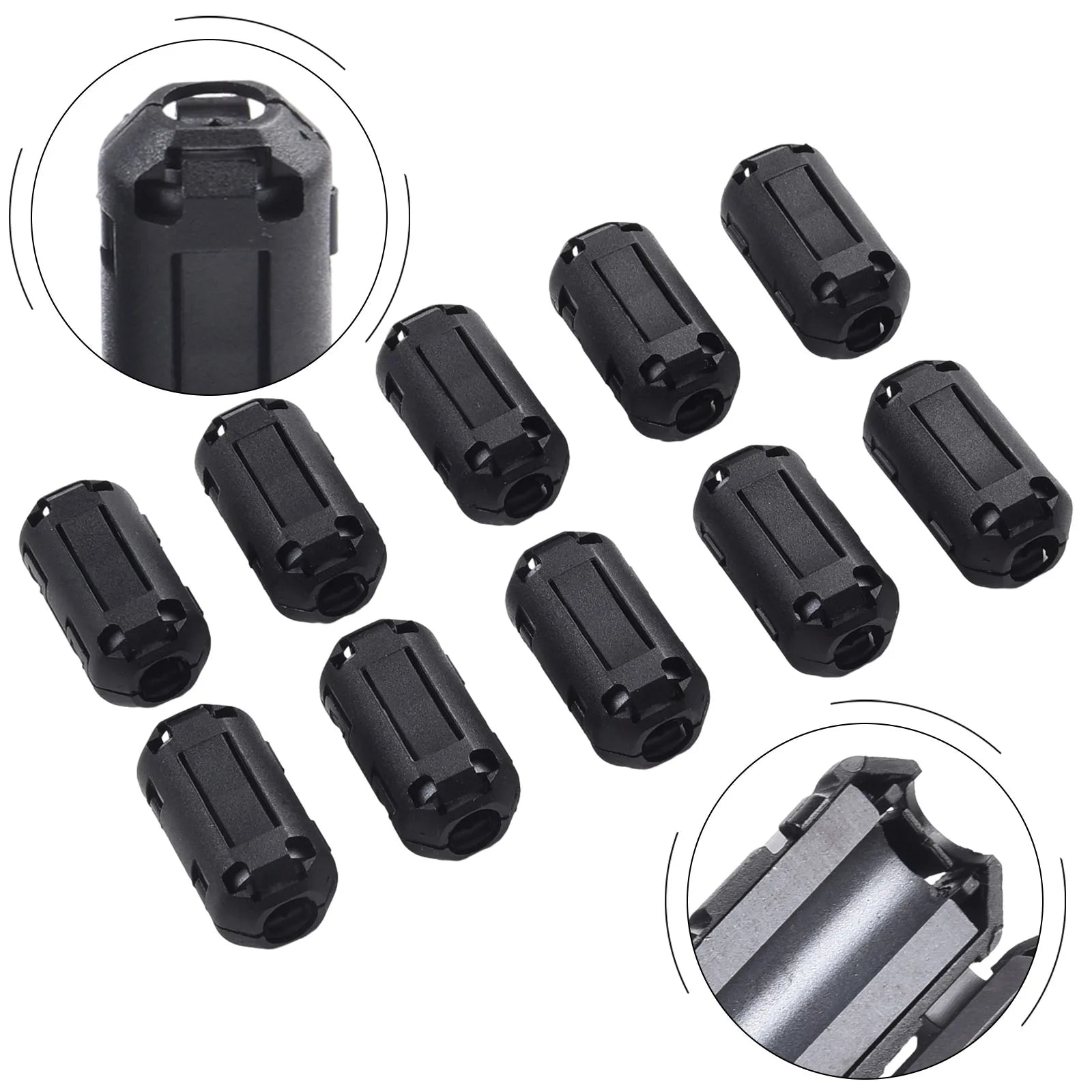 10Pcs TDK Ferrite Core Choke Clip Noise Suppressor Filter Ring Cable Clamp RFI EMI For Audio/Video Cables Power Cord