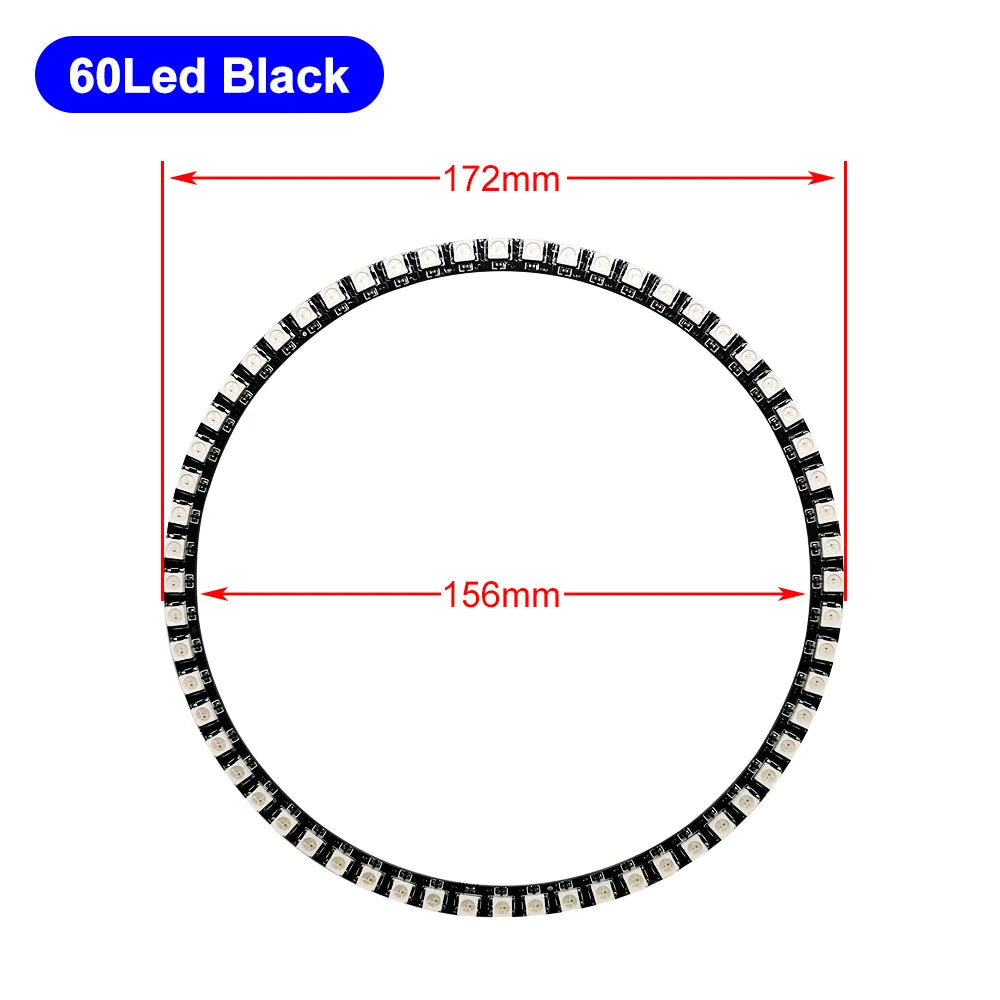 DC5V WS2812B DIY Led Ring Individually Addressable WS2812 IC Built-in 5050 RGB Round Modules Circle Arduino Light 8 To 148 Pixel
