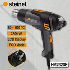 STEINEL 2300 W Electronic Heat Gun with LCD Display Screen (80 - 650 °C) Temperature Adjustable ECO Mode NO. HM 2320 E