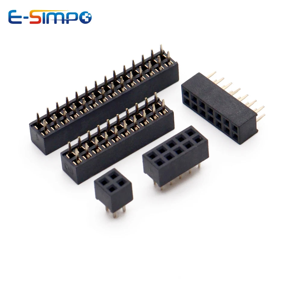 10pcs 2.0mm Double Row Straight Female 2-40P Pin Header Socket Connector 2x2/3/4/5/6/7/8/9/10/12/14/15/20/25Pin PH=4.3MM