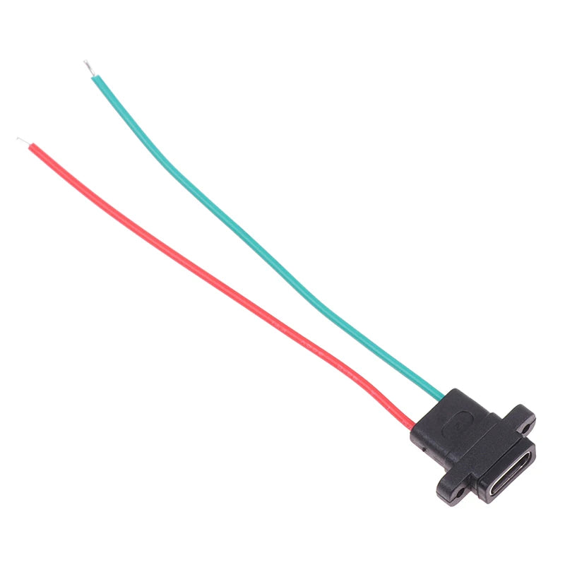 USB-C Type Connector Type-C 2Pin 4Pin Welding Wire Female Waterproof Female Socket Rubber Ring High Current Fast Charging Port