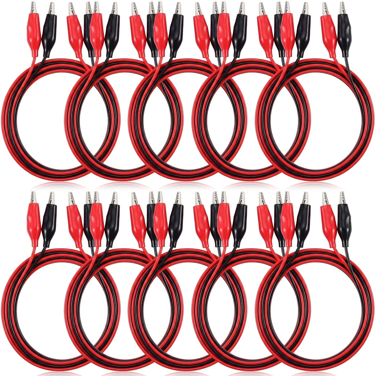20-1Set Dual Alligator Clip Cables Connecting Cables Test Cable Lead Jumper Wire Male Female Crocodile Clip Power Supply Adapter