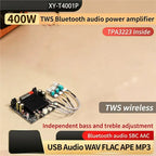A13E-XY-T4001P TPA3223 400W Mono Digital Bluetooth Amplifier Board Module DC 12-42V Low Treble Control APP Enabled AUX USB