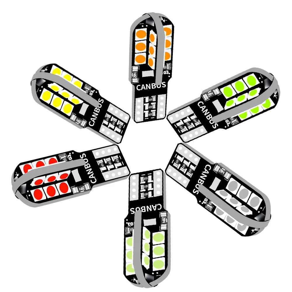 Car Signal Bulbs W5W WY5W 192 194 168 3030 24SMD LED T10 Super Bright 600LM Colors Options for Car Turn Signal Brake Stop Lights