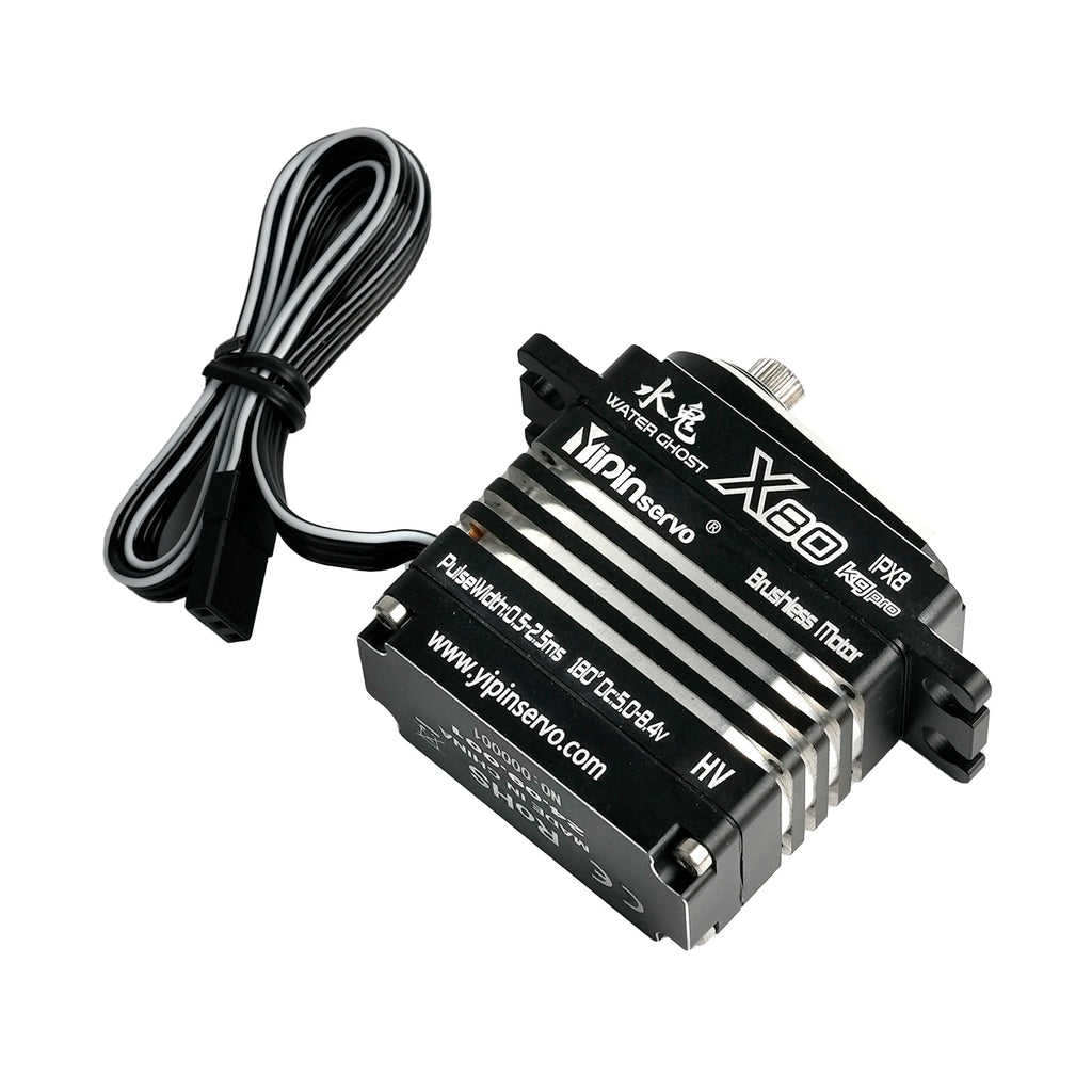 80KG Digital Servo Motor All Metal IP67 Waterproof 5.0-8.4V Brushless Motor High Torque for RC Model Car Robot Industrial Grade