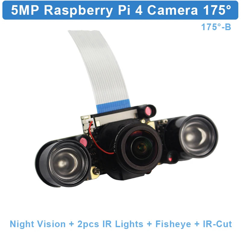 Raspberry Pi 5MP Camera OV5647 1080P Optional Wide Angle Night Vision IR-CUT Fisheye Webcam for Raspberry Pi 4 Model B 3B Plus