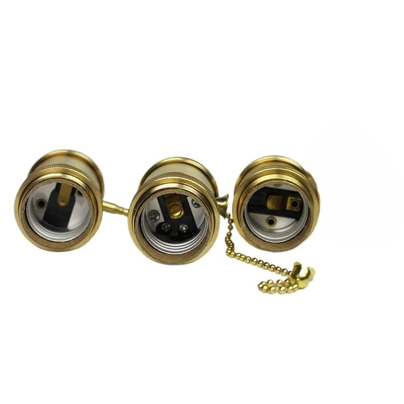 E27/E26 Lamp Base DIY Lampholder With Switch Edison Vintage Lighting Screw Socket Antique Brass Lamp Holder Fixture
