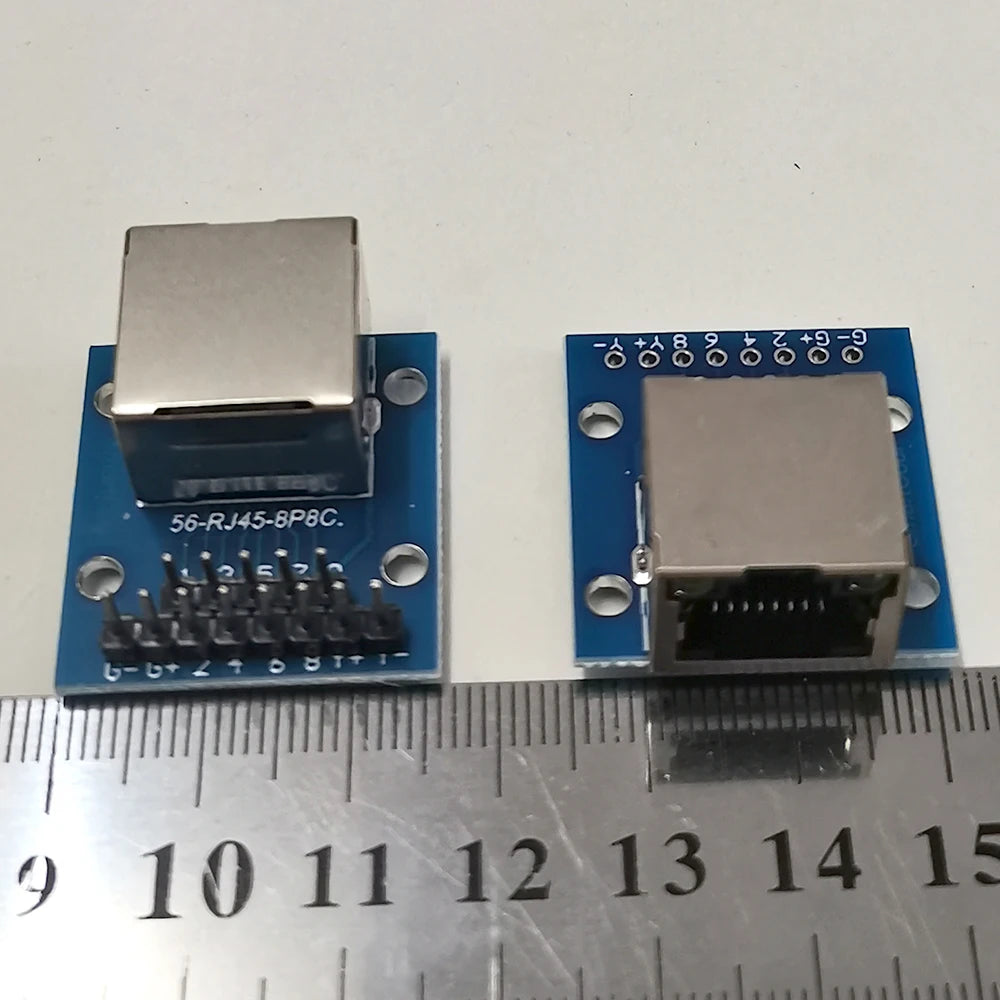 1PC 8P8C With Light RJ45 Network Port Adapter 13Pin DIP2.54 Test Board Horizontal 8p Crystal Head Female Socket Circuit Board
