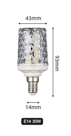 LED corn light bulbs E27 E14 30W 40W AC 220V 240V 5730 SMD LED crystal lamp 360 Beam Angle Replace Halogen Chandelier light