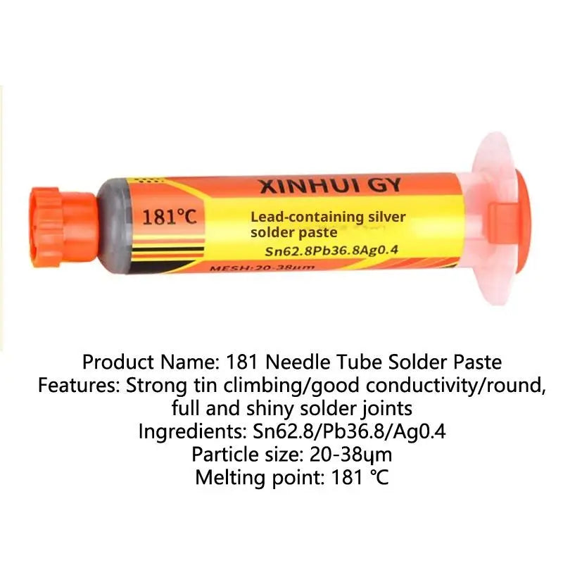 Lead-containing And 181-degree Silver-bearing Solder Paste For Syringe Soldering Applied In SMT (Surface Mount Technology) Chip