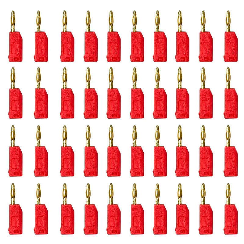 40Pcs 2MM Stackable Banana Plug Soldered Electrical Connector with Socket Jack for DIY Use